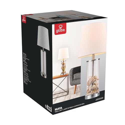 67155 Maya 21" Fillable Table Lamp (Steel, Clear)