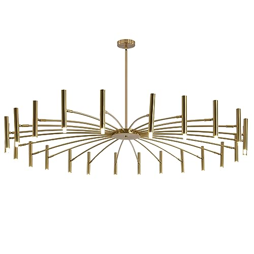Lighting Modern Gold Brass LED Sputnik Chandelier 20