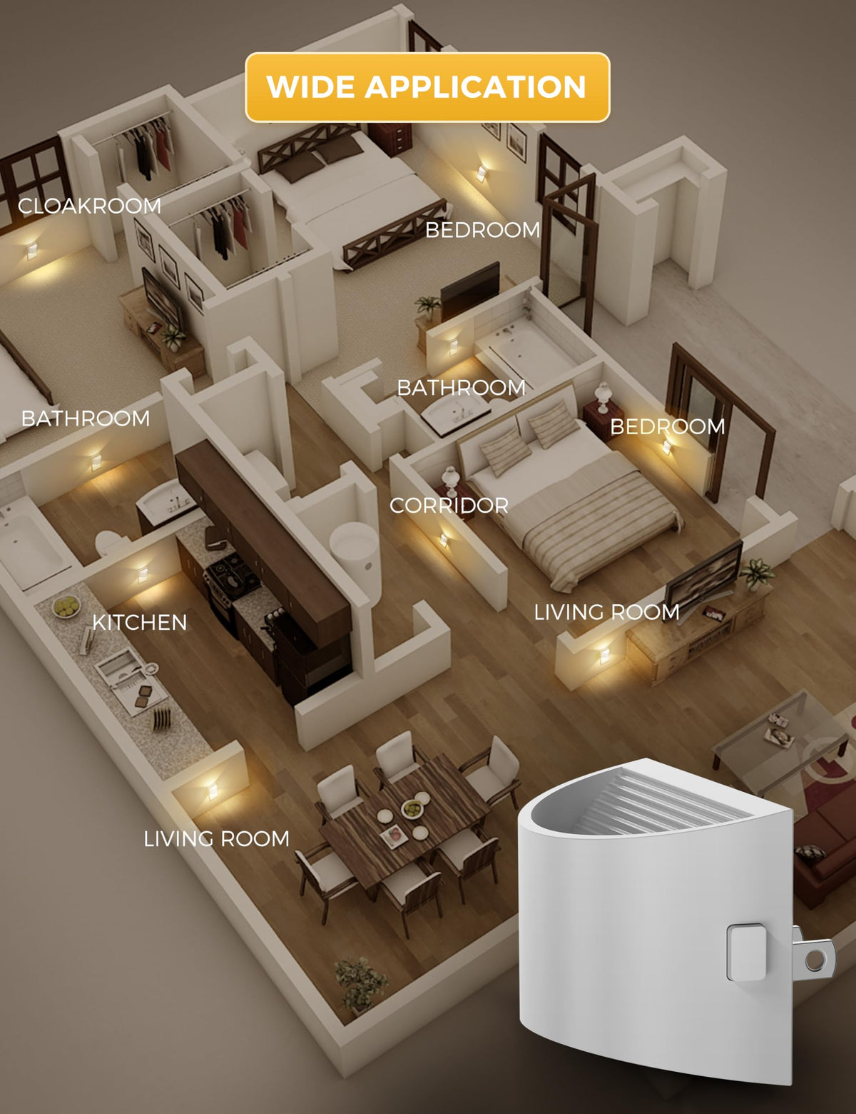 Night Lights Plug into Wall (White)