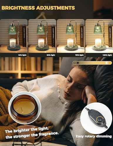 Marble Candle Warmer Lamp Green with Cycle Timer (Marble Green)