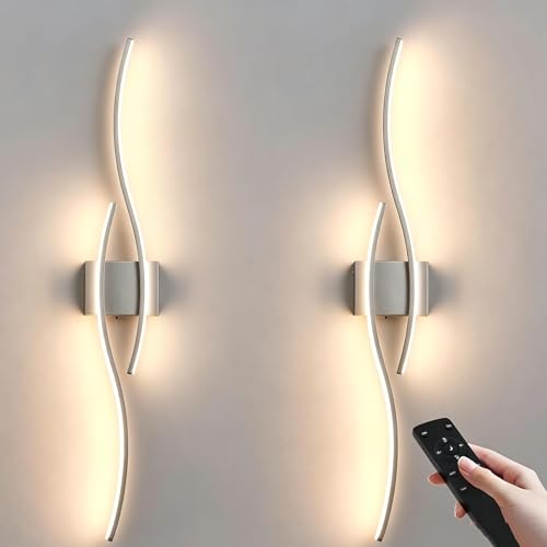 Battery Operated Wall Sconces Set of Two with Remote Control