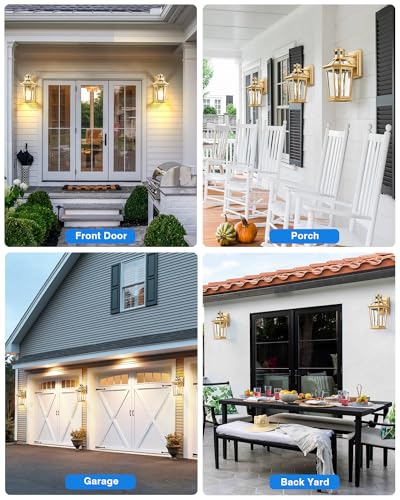 Gold Outdoor Wall Lights with Motion Sensor (Gold / Standard 1-Pack)