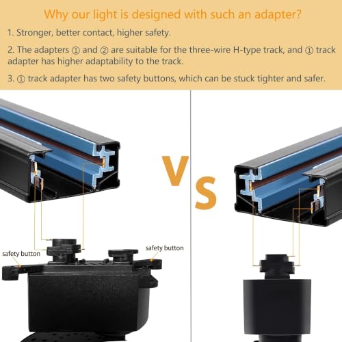 Plug in LED Track Lighting Kit H Type 4000K 2PCS 20W Black (1.4FT Track Kit)
