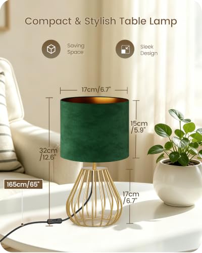 Green and Gold Table Lamp (Forest Green + Gold)
