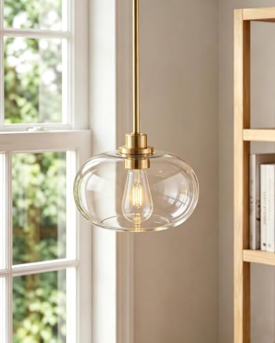 2 Pack Kitchen Pendant Lights (Brushed Gold)