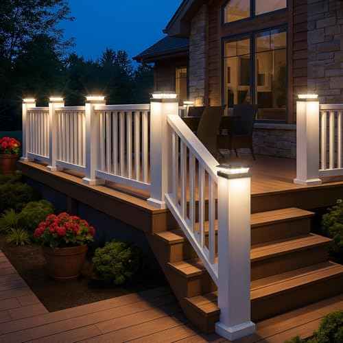 4x4 Solar Post Cap Lights Outdoor 2Pack (Black / 2 Pack)