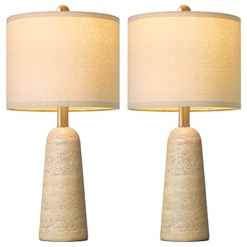 21" Modern Table Lamps Set of 2 (Warm Beige / 21")