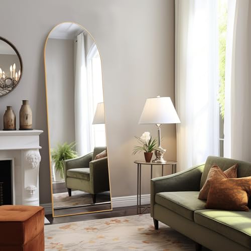 Arched Full Length Floor Mirror (Gold-arched / 64"L x 21"W)