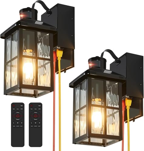Porch Lights with GFCI Outlet with Remote