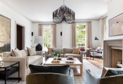 Modern Farmhouse Chandelier for Dining Room 47" (Black / 47 inches)