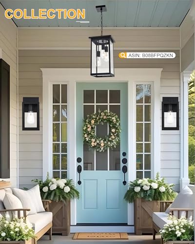 2 Pack Outdoor Wall Sconce (Black / 1-Light, 2-Pack)