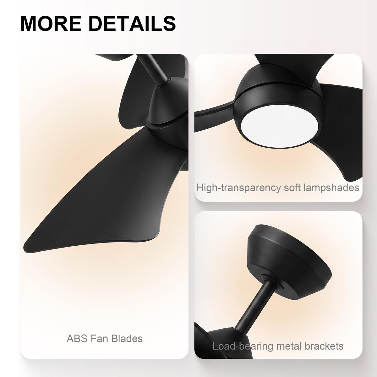 30 Inch Small Ceiling Fan with Lights (Matte Black / 30 Inch)