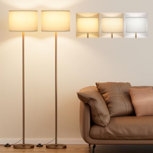 60'' Modern Floor Lamp Set of 2 (beige & brown 2PCS / 60 Inches(Without Bulb))