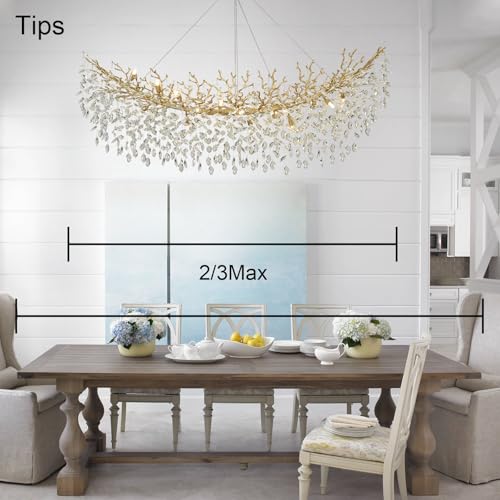 Modern Crystal Chandelier (Gold / A-L63 Inch)