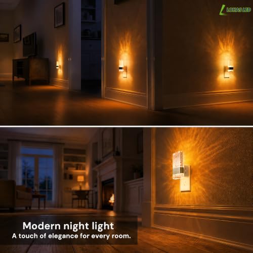 Night Light Dimmable Night Lights Plug into Wall Amber (Silvery White)