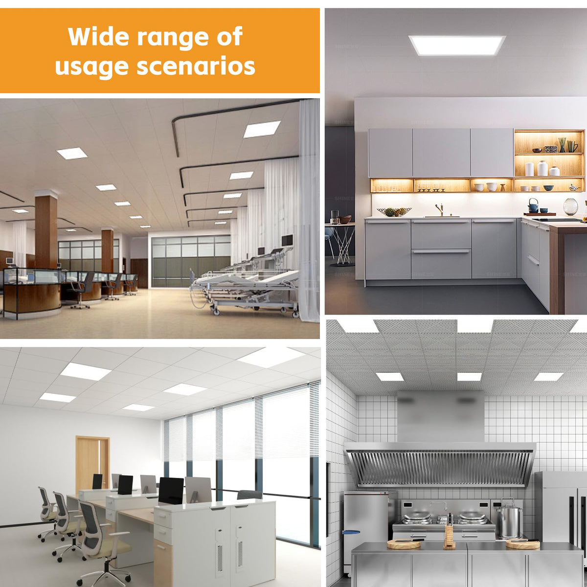 2x4 LED Flat Panel Light Drop Ceiling Office Fixture (2x4FT-6Pack)