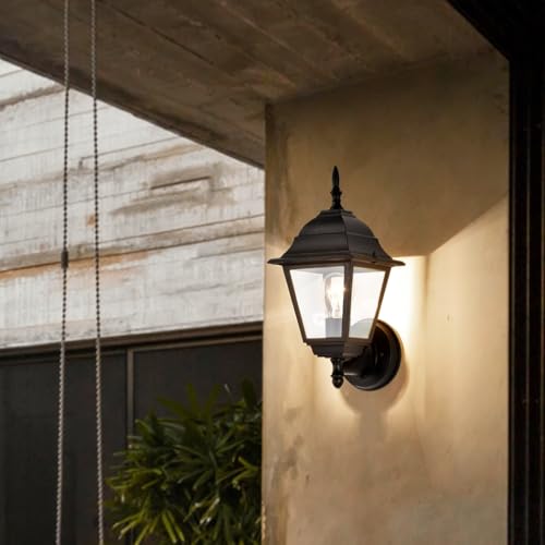 Outdoor Wall Sconce 2 Pack Black Outside Front Porch Light (Black / Standard Version)