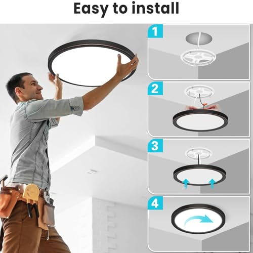 7 Inch Oil Rubbed Bronze Flush Mount Ceiling Light (Oil-Rubbed Bronze / 7in-1Pack)