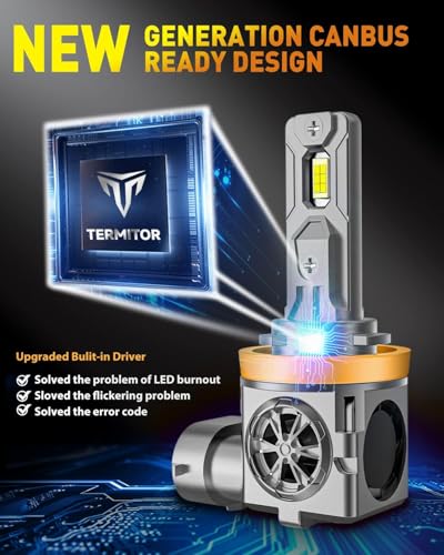 New-Gen H11/H9/H8 9005/HB3 Light Bulbs Combo, 160,000LM 2000% Ultra Brightness,Real 1:1 OEM Mini Size, 85000Hrs Long Life, CANBus Ready, Plug and Play, Pack of 4 (H11&9005)
