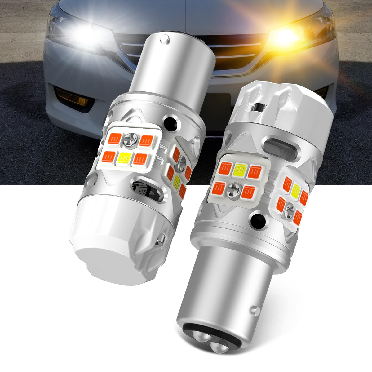 T3 1157 Switchback LED Bulbs with Built (Amber/White / 1157)