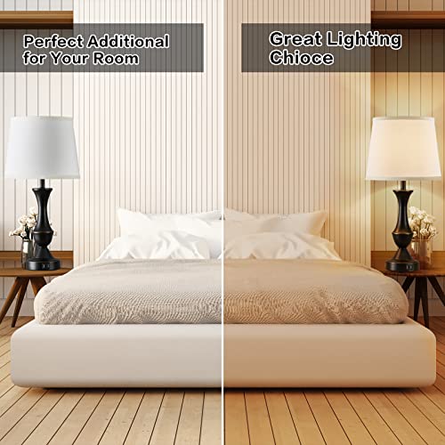 Touch Table Lamps Set of 2 (Black, White / 22in)