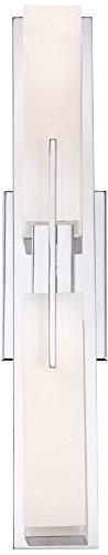 Midtown 23 1 2" High Chrome Mid Century Modern Bath Wall 2 (Chrome - Double Light / 23 Inch)