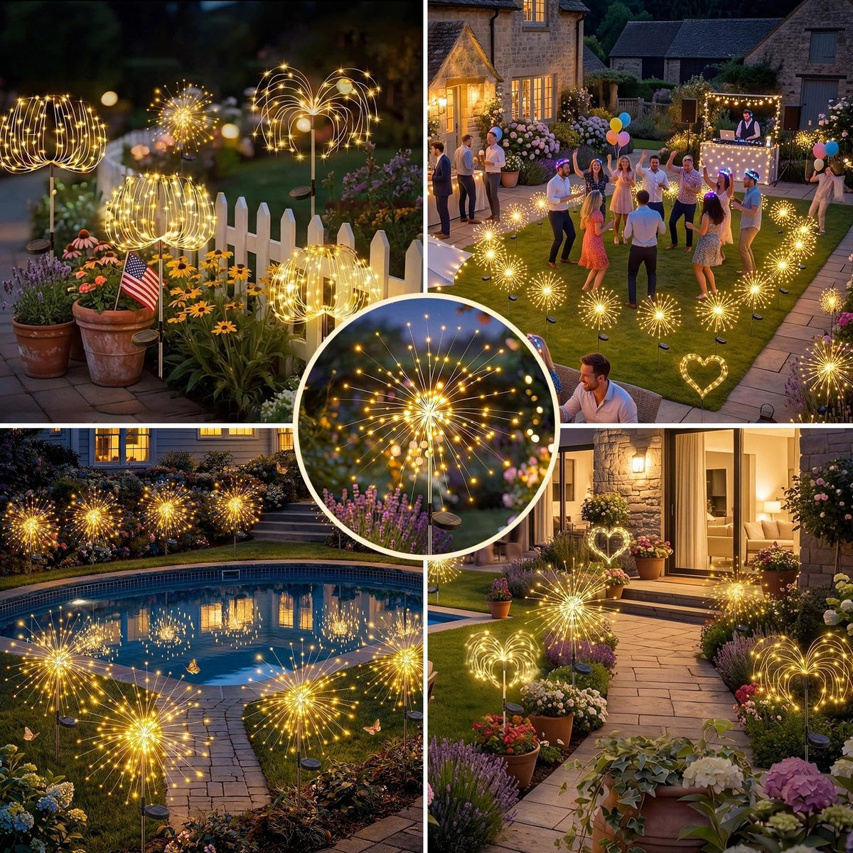 Solar Firework Lights 2 Pack (Warm White / 2 Pack)