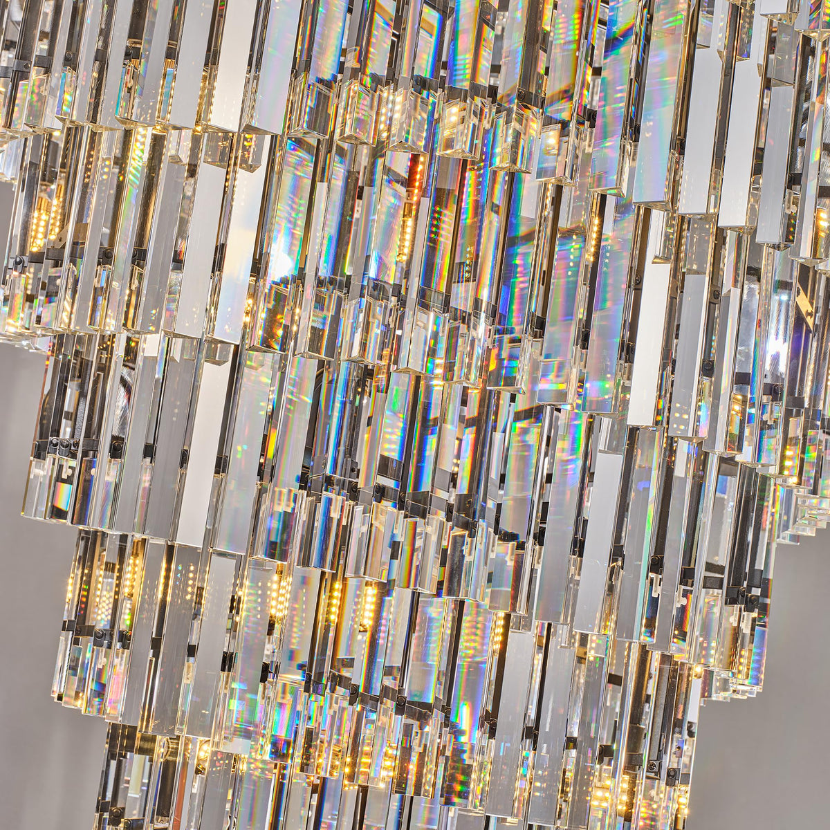48 Lights Spiral Crystal Chandelier Black Modern Light Fixture Large Chandelier (48''( Black))