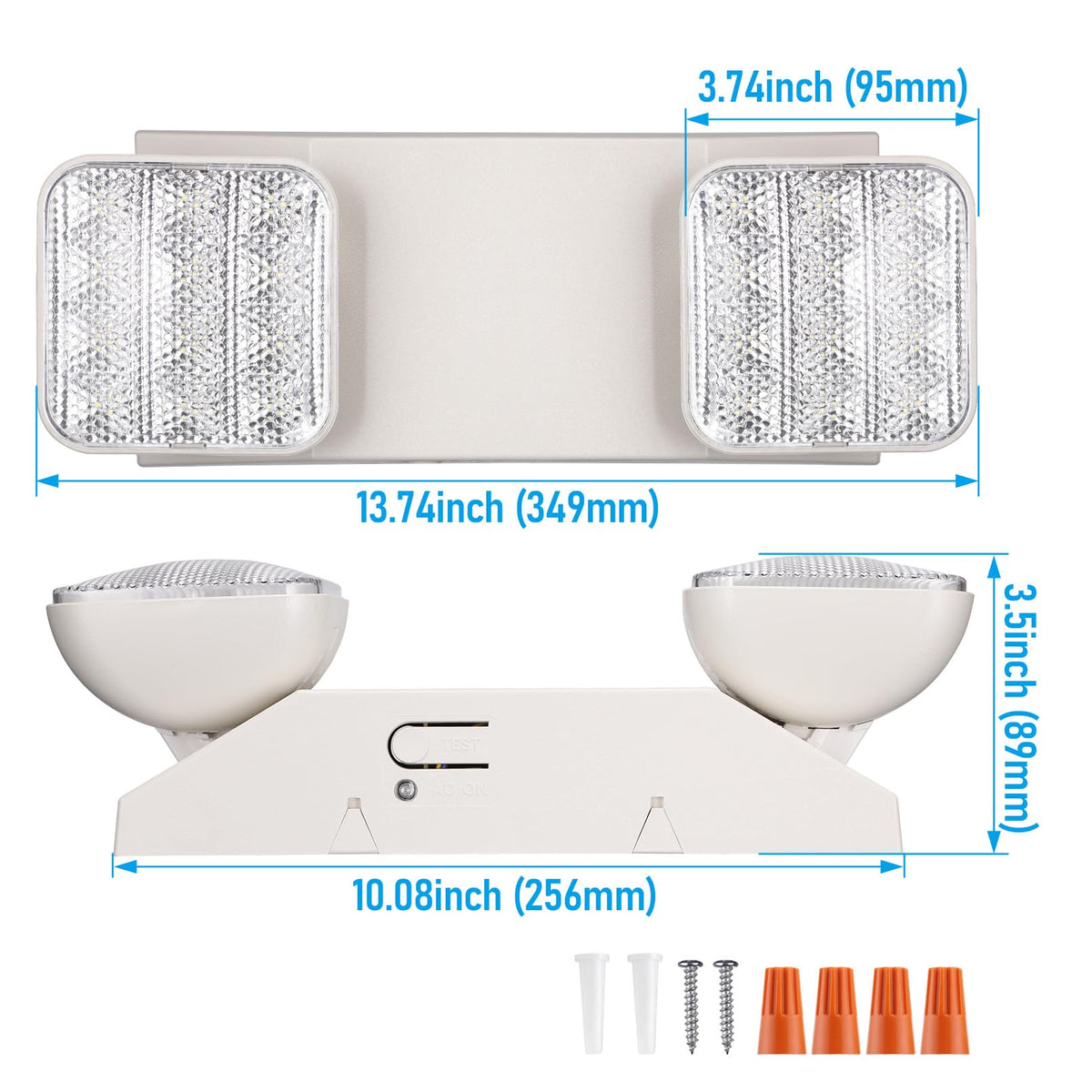 4 Pack LED Emergency Lights with Battery Backup UL Listed White (White)