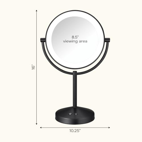 LED Vanity Mirror (Matte Black / 16"L x 10.3"W)