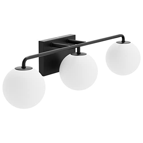 Mid Century Modern Bathroom Vanity Lights Fixtures Milk White Globe Glass Industrial Vanity Lighting Over Mirror