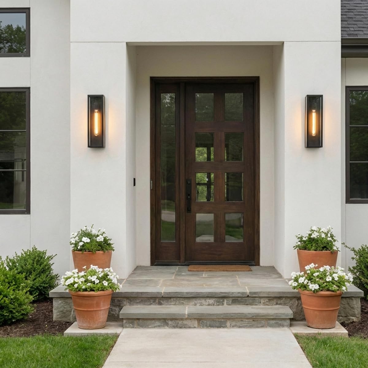 16" Large Outdoor Porch Lights Wall Mount 2 (Black (Standard) / 16 inch)