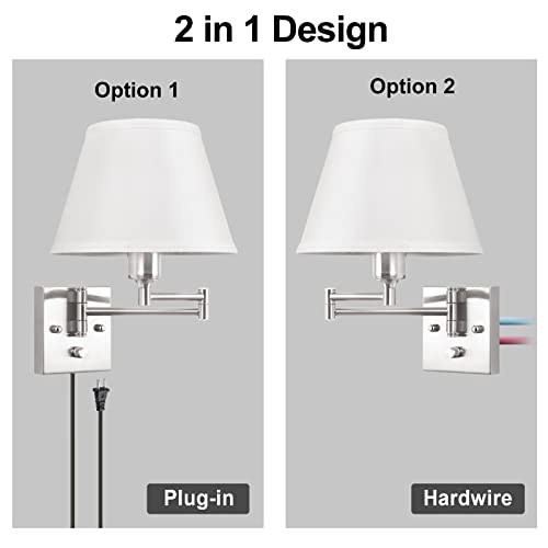 Wall Sconce Plug in (White / Medium)