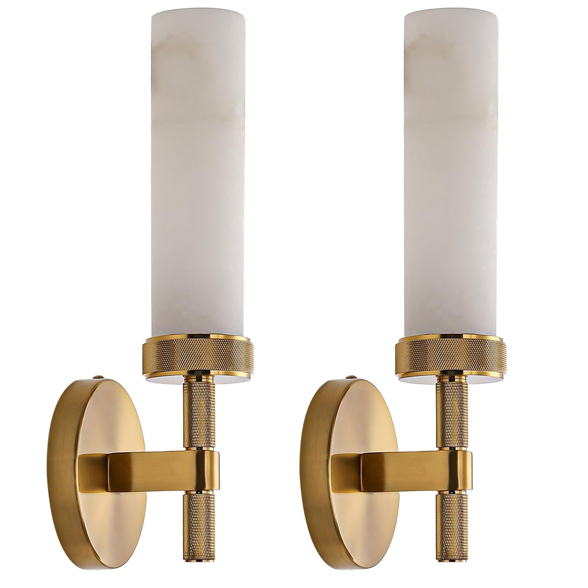 Alabaster Wall Sconce Set of Two (Gold-13.4in-2 Pack)