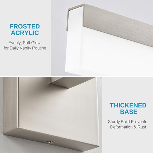 Bathroom Lighting Fixtures Over Mirror (Brushed Nickel Retractable-5CCT&Dimmable / 32-inch)