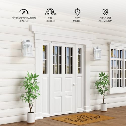 White Motion Sensor Outdoor Lights (White / Motion Sensor-2 Pack)
