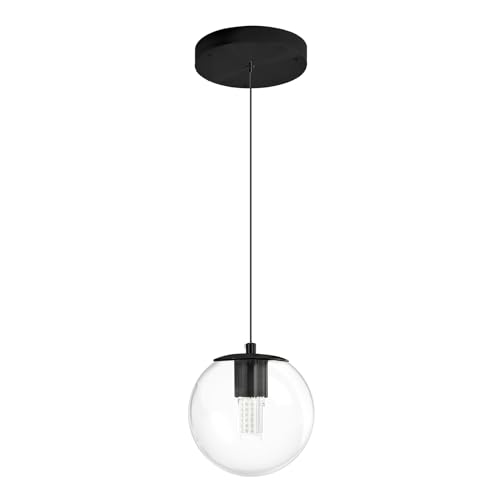 Globe Pendant Light Black Pendant Light Fixtures with Clear Glass 1 (Black-Clear / Globe 1-Light)