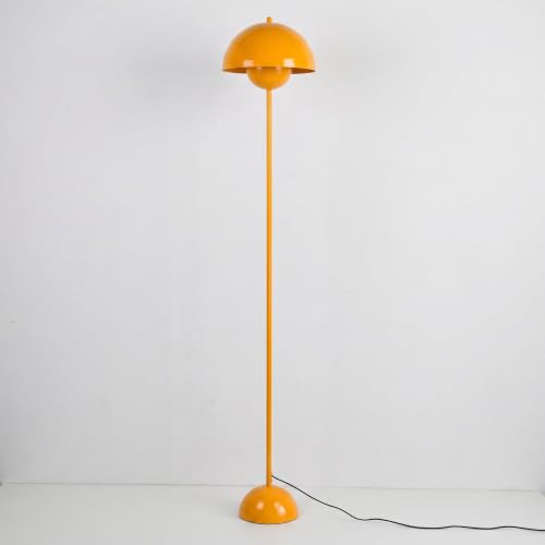 Mid Century Modern Metal Bud Floor Lamp for Home and Office (Melon Yellow)