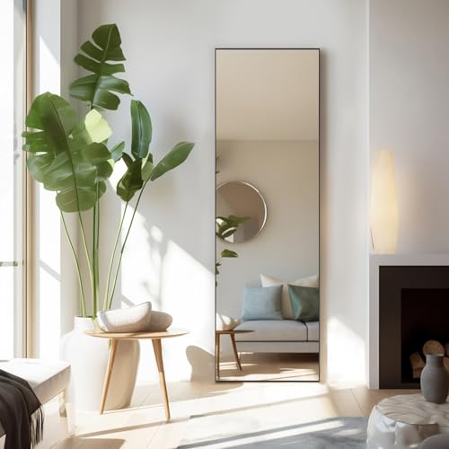 Full Length Floor Mirror (Black-rect / 59"L x 16"W)