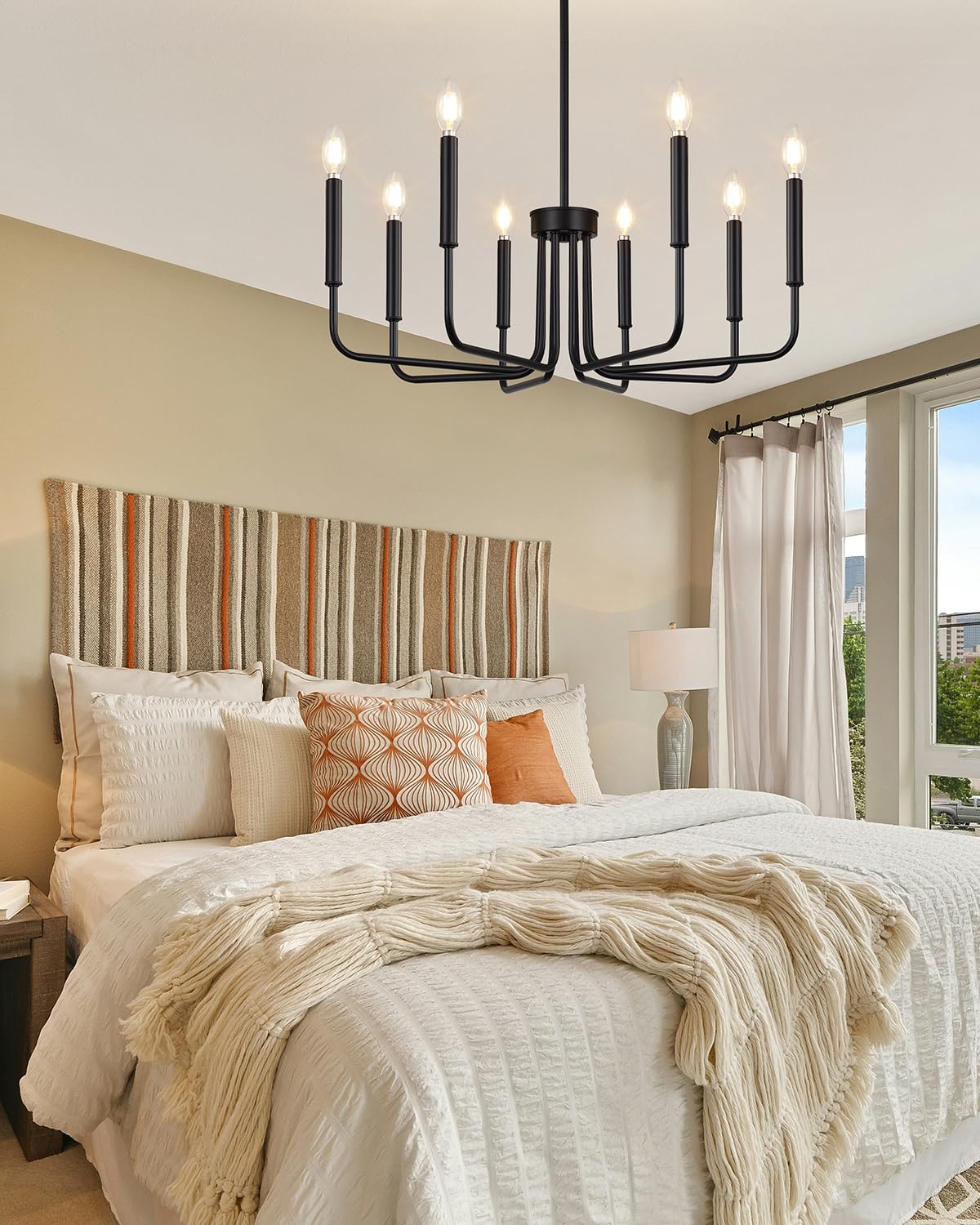 8 Light Black Chandelier (Matte Black / 8-Light)