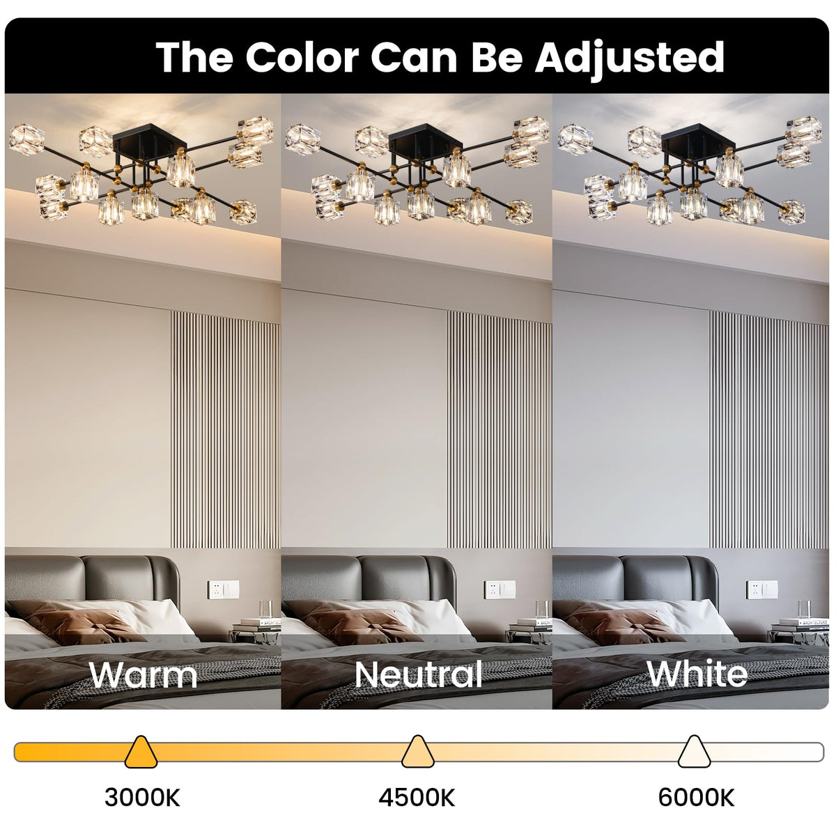 Modern Crystal Ceiling Light Fixture 13 (Black and Gold / 13-Light)