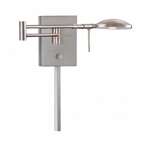 P4338 084 George's Reading Room LED Swing Arm Wall Lamp (Brushed Nickel)