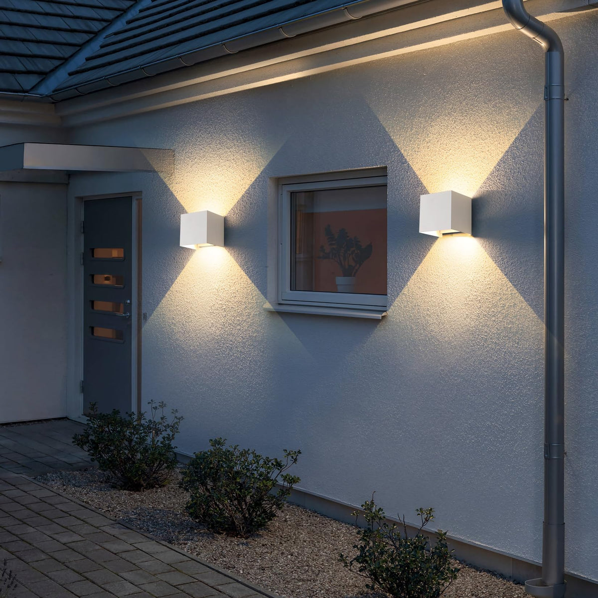 4 Pack LED 20W Outdoor Wall Lights Exterior (White-3 colors Adjustable / 4.72in.【4 Pack】)