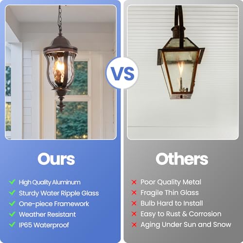 Large Outdoor Pendant Light (Brown / 23.6 Inch)