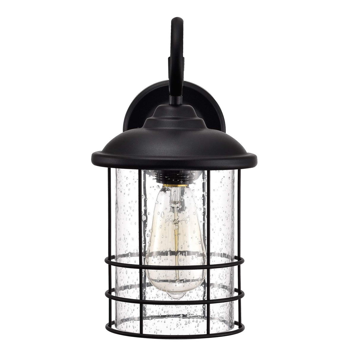 Matte Black Outdoor Wall Lantern 2 (Black / 2 Pack H12.25")