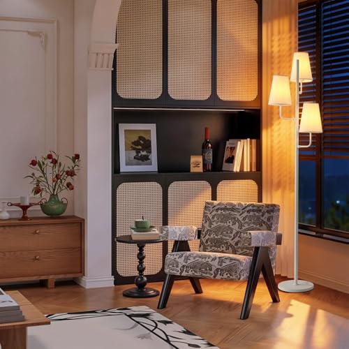 Traditional Floor Lamp for Living Room (White-Fabric)