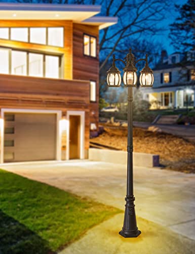 Dusk to Dawn Vintage Outdoor Post Light 82.7"H 3 (Black)
