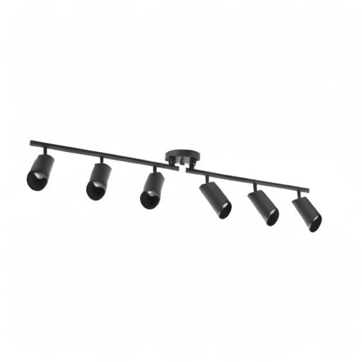 Foldable 6 Light Track Ceiling Light (Black, Christina 6-Light)