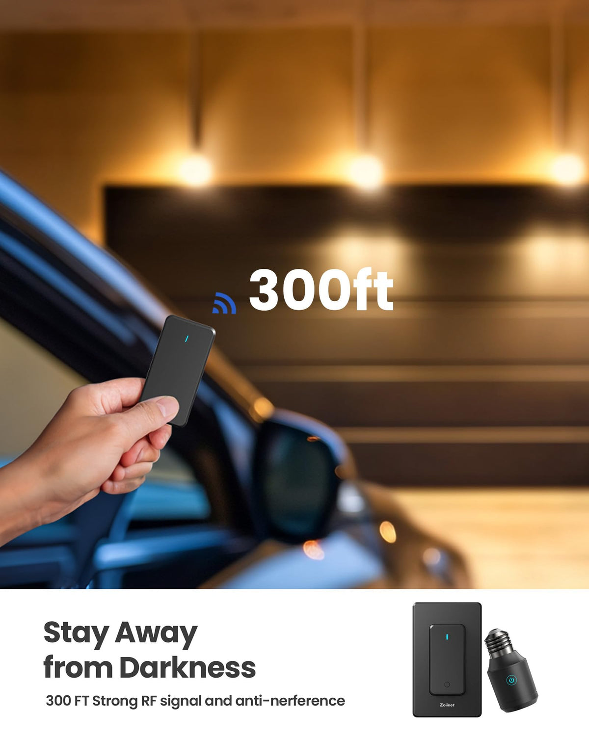 500W Remote Control Light Socket (Black)