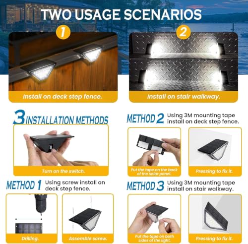 Solar Step Lights for Outside (Cool White / 20)